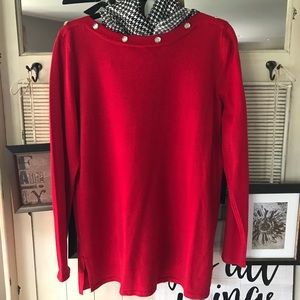 Intense Red Sweater Long Sleeve Top